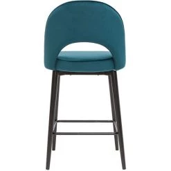 MILIBOO Tabouret De Bar Design En Velours Bleu Pétrole Et Métal H69 Cm BELLEROSE - Bleu Pétrole Velours -France MILIBOO Soldes 2022 65793323 4