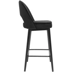 MILIBOO Tabouret De Bar Design En Velours Noir Et Métal H69 Cm BELLEROSE - Noir Velours -France MILIBOO Soldes 2022 65793325 3