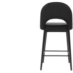 MILIBOO Tabouret De Bar Design En Velours Noir Et Métal H69 Cm BELLEROSE - Noir Velours -France MILIBOO Soldes 2022 65793325 4