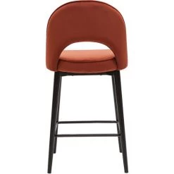 MILIBOO Tabouret De Bar Design En Velours Terracotta Et Métal H69 Cm BELLEROSE - Terra Cotta Velours -France MILIBOO Soldes 2022 65793326 4