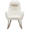MILIBOO Rocking Chair Design En Tissu Effet Peau De Mouton MANIA - Blanc -France MILIBOO Soldes 2022 65793328 1