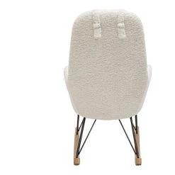 MILIBOO Rocking Chair Design En Tissu Effet Peau De Mouton MANIA - Blanc -France MILIBOO Soldes 2022 65793328 4