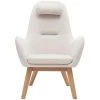 MILIBOO Fauteuil Scandinave En Tissu Beige Et Bois Clair MANIA - Beige -France MILIBOO Soldes 2022 65793330 1