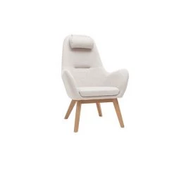 MILIBOO Fauteuil Scandinave En Tissu Beige Et Bois Clair MANIA - Beige -France MILIBOO Soldes 2022 65793330 2
