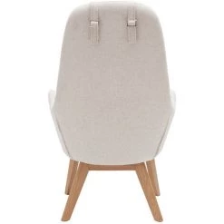 MILIBOO Fauteuil Scandinave En Tissu Beige Et Bois Clair MANIA - Beige -France MILIBOO Soldes 2022 65793330 4
