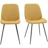 MILIBOO Chaises En Tissu Effet Velours Jaune Moutarde Et Pieds Métal Noir (lot De 2) KAOLY - Jaune Velours -France MILIBOO Soldes 2022 65793534 1