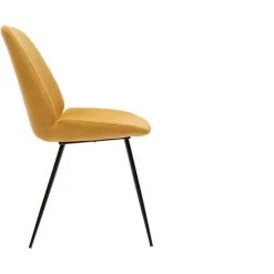 MILIBOO Chaises En Tissu Effet Velours Jaune Moutarde Et Pieds Métal Noir (lot De 2) KAOLY - Jaune Velours -France MILIBOO Soldes 2022 65793534 3