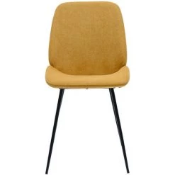 MILIBOO Chaises En Tissu Effet Velours Jaune Moutarde Et Pieds Métal Noir (lot De 2) KAOLY - Jaune Velours -France MILIBOO Soldes 2022 65793534 4