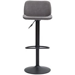 MILIBOO Tabourets De Bar Réglables En Tissu Effet Velours Gris Et Métal Noir (lot De 2) KAOLY - Gris Velours -France MILIBOO Soldes 2022 65913309 2