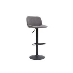 MILIBOO Tabourets De Bar Réglables En Tissu Effet Velours Gris Et Métal Noir (lot De 2) KAOLY - Gris Velours -France MILIBOO Soldes 2022 65913309 3