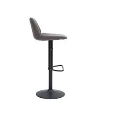 MILIBOO Tabourets De Bar Réglables En Tissu Effet Velours Gris Et Métal Noir (lot De 2) KAOLY - Gris Velours -France MILIBOO Soldes 2022 65913309 4