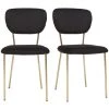 MILIBOO Chaises Design En Velours Noir Et Métal Doré (lot De 2) LEPIDUS - Noir Velours -France MILIBOO Soldes 2022 65913314 1