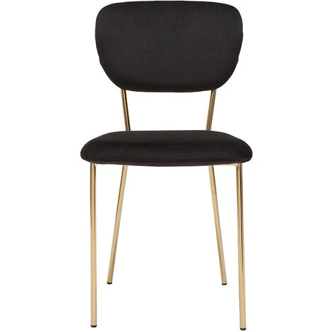 MILIBOO Chaises Design En Velours Noir Et Métal Doré (lot De 2) LEPIDUS - Noir Velours 4 MILIBOO Chaises Design En Velours Noir Et Métal Doré (lot De 2) LEPIDUS - Noir Velours – Image 2