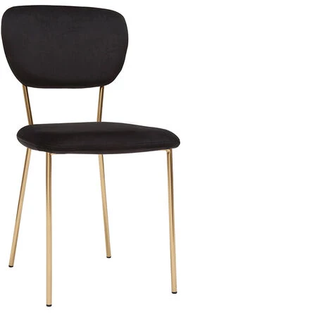 MILIBOO Chaises Design En Velours Noir Et Métal Doré (lot De 2) LEPIDUS - Noir Velours 5 MILIBOO Chaises Design En Velours Noir Et Métal Doré (lot De 2) LEPIDUS - Noir Velours – Image 3