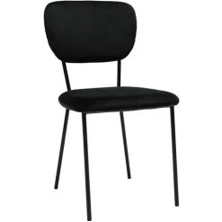 MILIBOO Chaises Design En Velours Noir Et Structure En Métal Noir (lot De 2) LEPIDUS - Noir Velours -France MILIBOO Soldes 2022 65913316 3