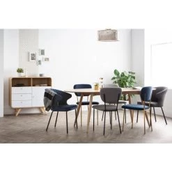 MILIBOO Chaises Design En Velours Noir Et Structure En Métal Noir (lot De 2) LEPIDUS - Noir Velours -France MILIBOO Soldes 2022 65913316 5