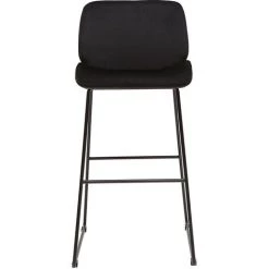 MILIBOO Tabourets De Bar Fixes En Tissu Velours Noir Pieds Métal Noir H65 (lot De 2) KAOLY - Noir Velours -France MILIBOO Soldes 2022 65913317 2