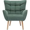 MILIBOO Fauteuil Scandinave Tissu Effet Velours Texturé Vert Foncé Et Hévéa Massif AVERY - Vert Velours -France MILIBOO Soldes 2022 65913318 1