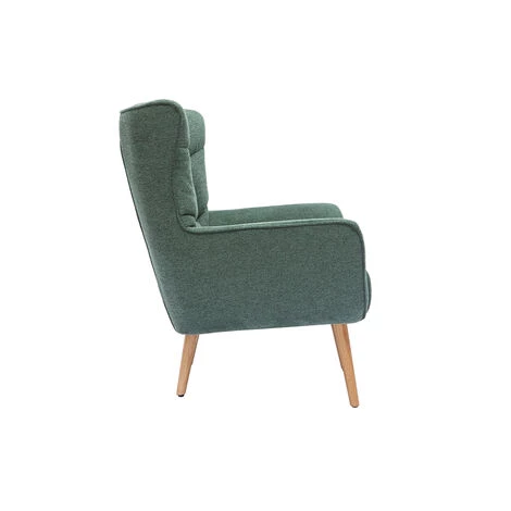 MILIBOO Fauteuil Scandinave Tissu Effet Velours Texturé Vert Foncé Et Hévéa Massif AVERY - Vert Velours 5 MILIBOO Fauteuil Scandinave Tissu Effet Velours Texturé Vert Foncé Et Hévéa Massif AVERY - Vert Velours – Image 3