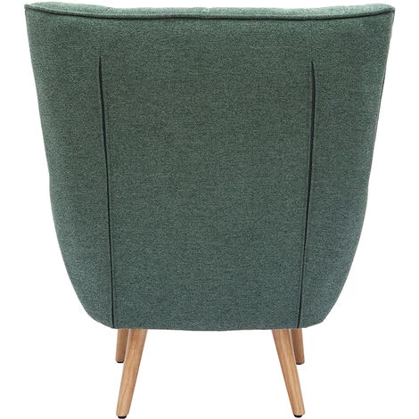 MILIBOO Fauteuil Scandinave Tissu Effet Velours Texturé Vert Foncé Et Hévéa Massif AVERY - Vert Velours 6 MILIBOO Fauteuil Scandinave Tissu Effet Velours Texturé Vert Foncé Et Hévéa Massif AVERY - Vert Velours – Image 4