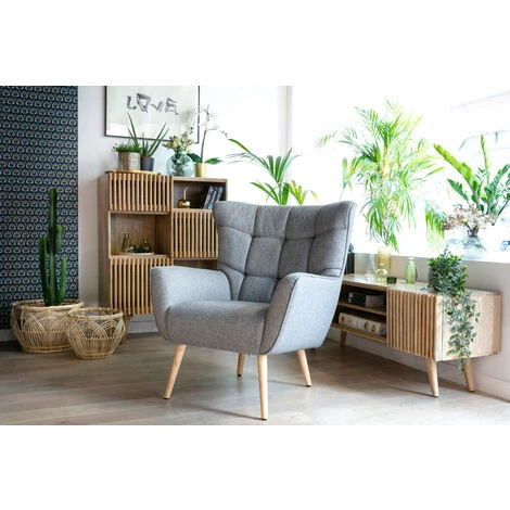 MILIBOO Fauteuil Scandinave Tissu Effet Velours Texturé Vert Foncé Et Hévéa Massif AVERY - Vert Velours 7 MILIBOO Fauteuil Scandinave Tissu Effet Velours Texturé Vert Foncé Et Hévéa Massif AVERY - Vert Velours – Image 5
