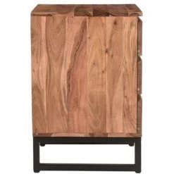 MILIBOO Caisson De Bureau 3 Tiroirs En Acacia Massif Et Métal HOORN - Bois Clair / Noir -France MILIBOO Soldes 2022 66411304 3