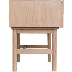 MILIBOO Bureau En Bois Clair Avec Casier Et Tiroirs En Cannage Rotin L120 Cm GALINA - Naturel -France MILIBOO Soldes 2022 67144482 3