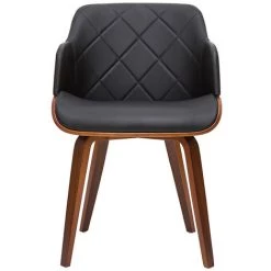 MILIBOO Chaise Design Noir Et Noyer LUCIEN - Noyer / Noir
