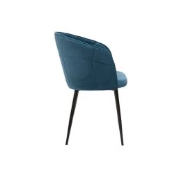 MILIBOO Chaise Design En Tissu Velours Bleu Pétrole Et Métal Noir JOLLY - Bleu Pétrole Velours -France MILIBOO Soldes 2022 67144485 3