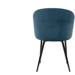 MILIBOO Chaise Design En Tissu Velours Bleu Pétrole Et Métal Noir JOLLY - Bleu Pétrole Velours -France MILIBOO Soldes 2022 67144485 4