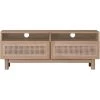 MILIBOO Meuble TV En Bois Clair Et Cannage Rotin L120 Cm GALINA - Naturel -France MILIBOO Soldes 2022 67144487 1
