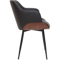 MILIBOO Chaise Design Noir Et Noyer LUCIEN - Noyer / Noir -France MILIBOO Soldes 2022 67144528 3