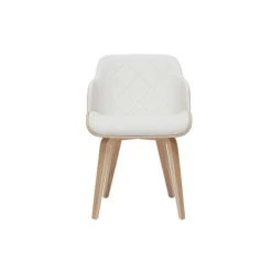 MILIBOO Chaise Design Blanc Et Bois Clair LUCIEN - Bois Clair / Blanc