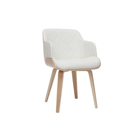 MILIBOO Chaise Design Blanc Et Bois Clair LUCIEN - Bois Clair / Blanc 4 MILIBOO Chaise Design Blanc Et Bois Clair LUCIEN - Bois Clair / Blanc – Image 2