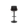 MILIBOO Tabouret De Bar Relevable Noir Et Bois Foncé VESPER - Noyer / Noir