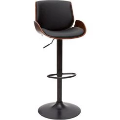 MILIBOO Tabouret De Bar Relevable Noir Et Bois Foncé VESPER - Noyer / Noir -France MILIBOO Soldes 2022 67284929 2
