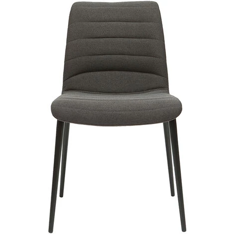 MILIBOO Chaises Design En Tissu Gris Foncé Et Métal Noir (lot De 2) ZADIG - Gris Foncé 4 MILIBOO Chaises Design En Tissu Gris Foncé Et Métal Noir (lot De 2) ZADIG - Gris Foncé – Image 2