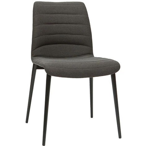 MILIBOO Chaises Design En Tissu Gris Foncé Et Métal Noir (lot De 2) ZADIG - Gris Foncé 5 MILIBOO Chaises Design En Tissu Gris Foncé Et Métal Noir (lot De 2) ZADIG - Gris Foncé – Image 3