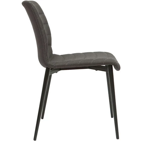 MILIBOO Chaises Design En Tissu Gris Foncé Et Métal Noir (lot De 2) ZADIG - Gris Foncé 6 MILIBOO Chaises Design En Tissu Gris Foncé Et Métal Noir (lot De 2) ZADIG - Gris Foncé – Image 4