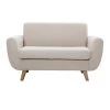 MILIBOO Canapé Scandinave 2 Places Beige Et Hévéa Massif PURE - Beige -France MILIBOO Soldes 2022 67390007 1