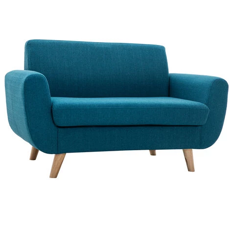 MILIBOO Canapé Scandinave 2 Places Bleu Canard Et Hévéa Massif PURE - Bleu Canard 4 MILIBOO Canapé Scandinave 2 Places Bleu Canard Et Hévéa Massif PURE - Bleu Canard – Image 2