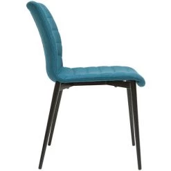 MILIBOO Chaises Design En Tissu Bleu Canard Et Métal Noir (lot De 2) ZADIG - Bleu Canard -France MILIBOO Soldes 2022 67390138 4