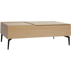 MILIBOO Table Basse Relevable En Bois Clair Et Métal Noir L103 Cm SEDA - Naturel -France MILIBOO Soldes 2022 67441764 3