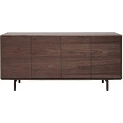 MILIBOO Buffet Vintage 4 Portes En Bois Foncé L160 Cm SUVA - Noyer