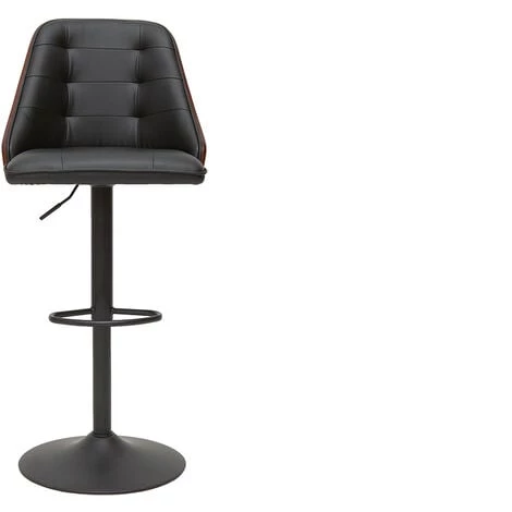 MILIBOO Tabouret De Bar Relevable Noir Et Bois Foncé FLUFFY - Noyer / Noir 3 MILIBOO Tabouret De Bar Relevable Noir Et Bois Foncé FLUFFY - Noyer / Noir