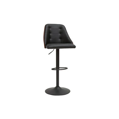 MILIBOO Tabouret De Bar Relevable Noir Et Bois Foncé FLUFFY - Noyer / Noir 4 MILIBOO Tabouret De Bar Relevable Noir Et Bois Foncé FLUFFY - Noyer / Noir – Image 2