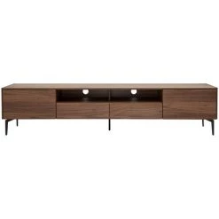 MILIBOO Meuble TV Design Placage Noyer L200 Cm BLISS - Noyer