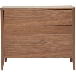 MILIBOO Commode Scandinave 3 Tiroirs BENJA - Noyer