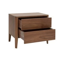 MILIBOO Table De Chevet Scandinave 2 Tiroirs BENJA - Noyer -France MILIBOO Soldes 2022 67712603 3