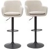 MILIBOO Tabourets De Bar Réglables Tissu Effet Velours Beige Et Métal (lot De 2) AMIKA - Beige Velours -France MILIBOO Soldes 2022 67712605 1